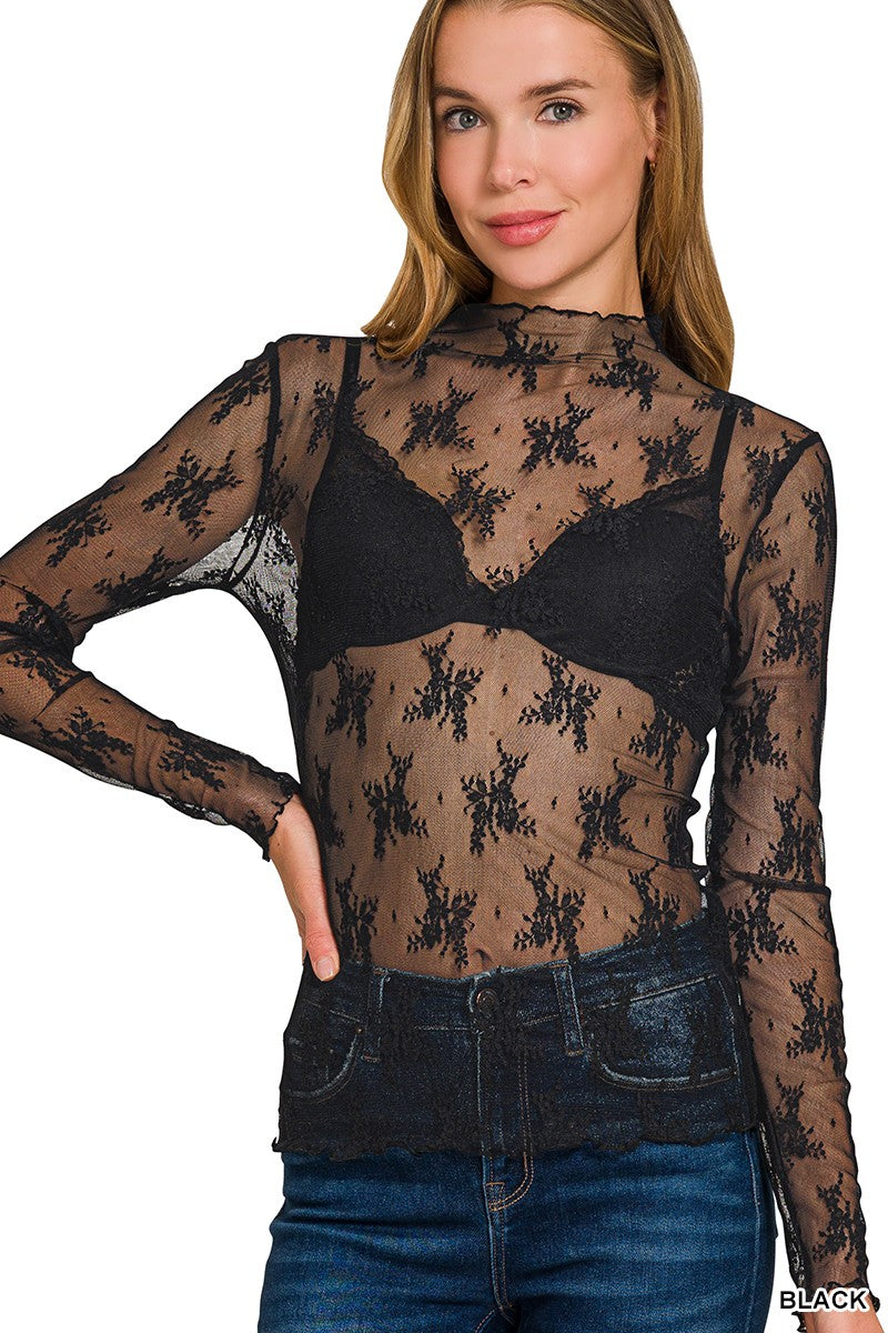 Lace Mesh Tops