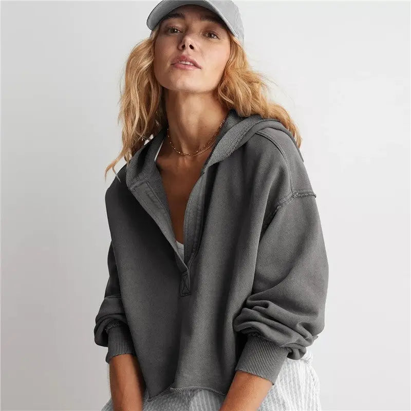 Megan Crop Hoodie (2Colors)